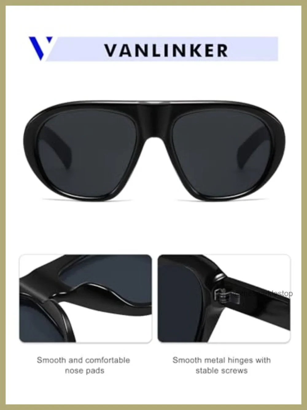 Retro Oversized Flat Top Aviator Sunglasses for Women Men UV400 Protection